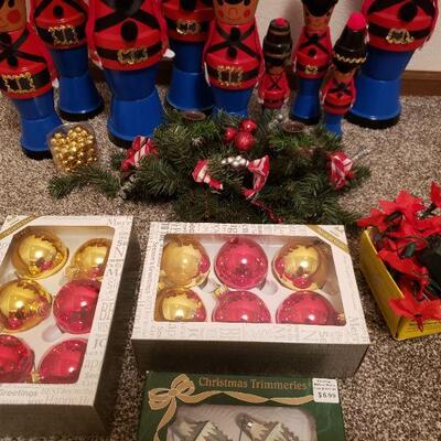Lot #634: Vintage Christmas Handmade Soldiers, Light and Ornament Bundle
