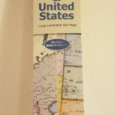 Lot #638: Vintage WALL MAP Dry Erase educational tool