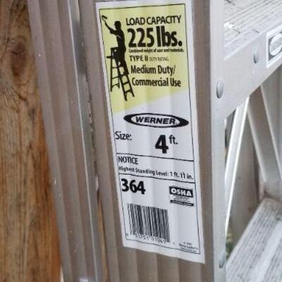 Lot #640: Vintage WERNER 4 Foot 225 lb Step Ladder 