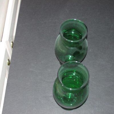 Lot 231- Anchor Hocking Forest Green Flared Vase