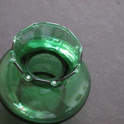 Lot 232- Anchor Hocking Forest Green Crimped Vase