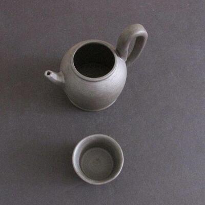 Lot 236- Gray Metallic Teapot and Cup