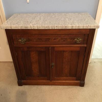 Lot 39 - Antique Marble-Topped Dresser