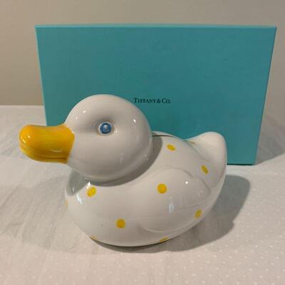 LOT 47 TIFFANY & CO CERAMIC DUCK CHILD'S BANK 