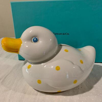 LOT 47 TIFFANY & CO CERAMIC DUCK CHILD'S BANK 