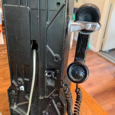 LOT 49 OLD WALL MOUNTED ROTARY DIAL PAY PHONE CONVERTED 