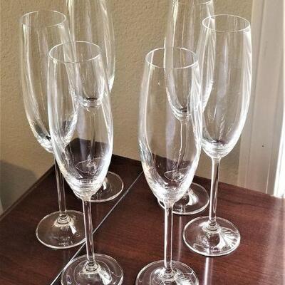 Lot #35  Nice set of 6 Lenox Crystal Champagne Flutes