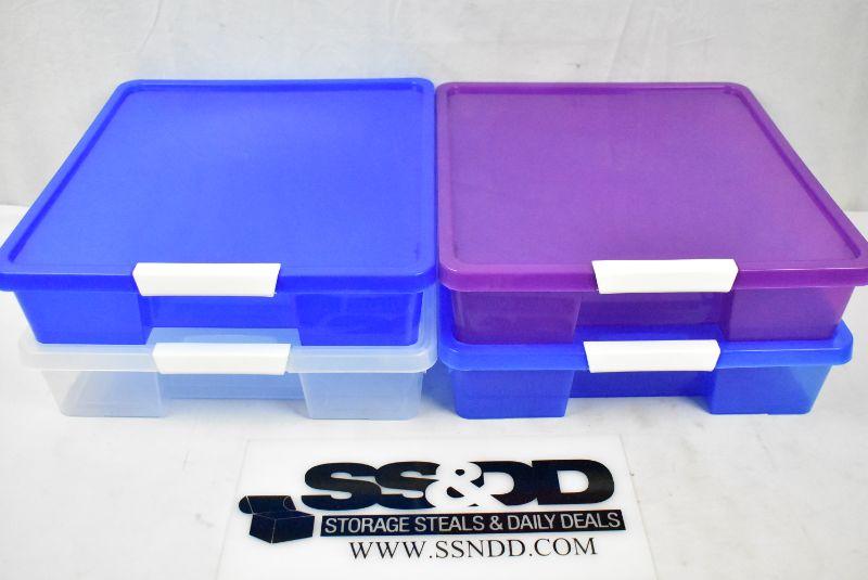 Storex 12x12 Stack & Store Box, Multiple Colors, Set of 4 New