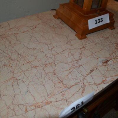 LOT 261. ANTIQUE MARBLE TOP CABINET/SIDE TABLE/NIGHT STAND