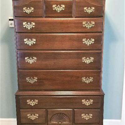 Lot #41  Gorgeous Ethan Allen Queen Anne Style High Boy Dresser