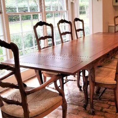 Lot #51  Super Nice French Country Style Dining Set - Table and 8 chairs