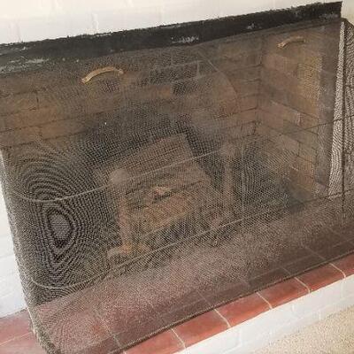 Lot #58  Fireplace Tool Set with Large Firescreen