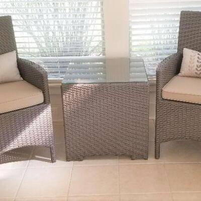 Lot #61  Indoor/Outdoor Chairs/table Set