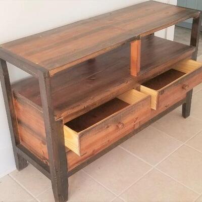 Lot #62  Contemporary Primitive-look Side Table - perfect for Flat Screen TV