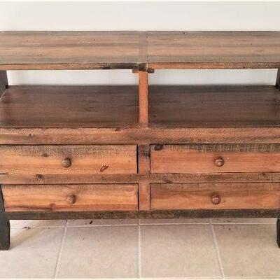 Lot #62  Contemporary Primitive-look Side Table - perfect for Flat Screen TV