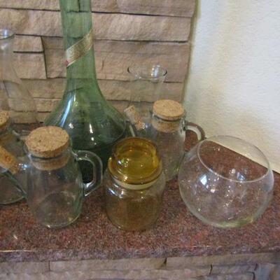 LOT 112  GLASS CONTAINERS