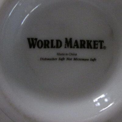 Lot 334- White World Market Teapot and Cup