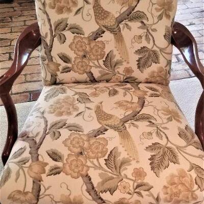 Lot #79  Pair of Stylish Armchairs - Bird on Branch Mofit