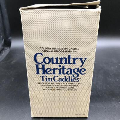 Rooster & Hen Country Heritage Tin Holder, Dispenser, Caddy, etc. NIB