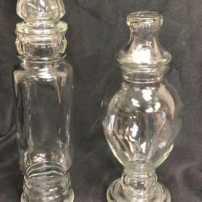 Vintage Apothecary clear glass jar -  use for candy dish, spice jar, terrarium, shells, marbles, etc