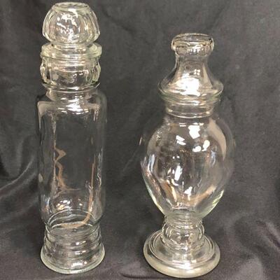 Vintage Apothecary clear glass jar -  use for candy dish, spice jar, terrarium, shells, marbles, etc
