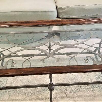 Lot #81  Contemporary Coffee Table - Glass/Wood/Metal