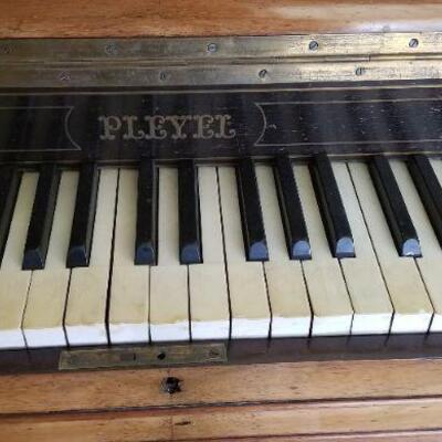 Lot #83  Antique Playel Piano with stool - New Orleans Retailer