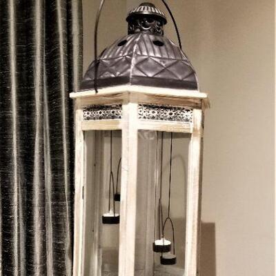 Lot #85  Contemporary Hanging or Standing Candle Holder - Shabby Chic