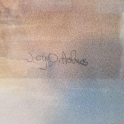 Lot #88 Original Watercolor by Joy Holmes "Old Man & 2 Sons"