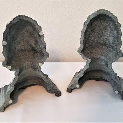 Lot #91  Pair of Heavy Metal Bookends or Doorstops - Classic motif