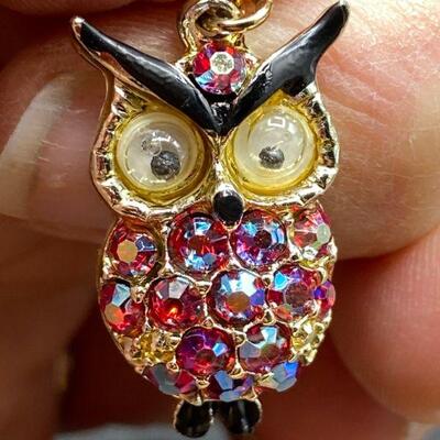 Set of 3 Owl Pendant Charm Necklaces