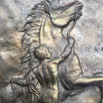 REARING HORSE Metal Wall Plaque High Relief Artwork by RODALE