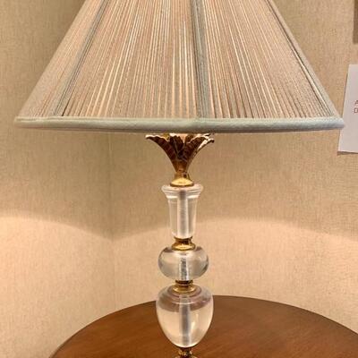 Elegant Brass Pineapple & Glass Lamp Quality Pleaded Shade