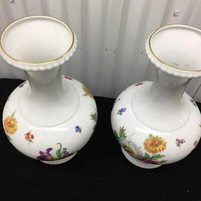 Pair of German Porcelain Vases Bayreuther WALDASSEN 13”
