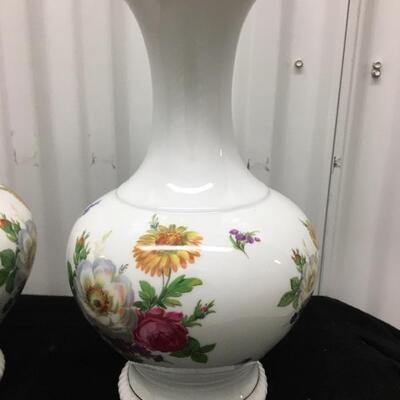 Pair of German Porcelain Vases Bayreuther WALDASSEN 13”