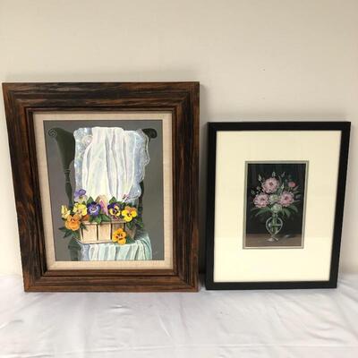 Lot 106 -  Pair of Framed Floral Artwork