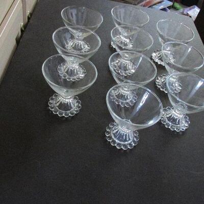 Lot 337- Anchor Hocking Clear Boopie Sherbet Glasses