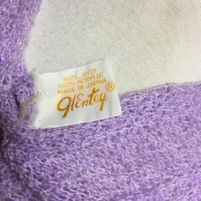 Vintage Lavender Sweater Set by Glenty 100% Acrylic made in Japan One Size Fits Most Sears tag still attached