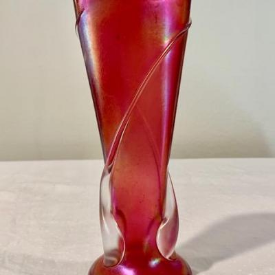 LOT 53 Signed Art Glass Vase ZELLIQUE