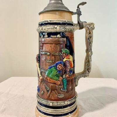 LOT 57 Lusterware 13" Beer Stein Bar Fight 