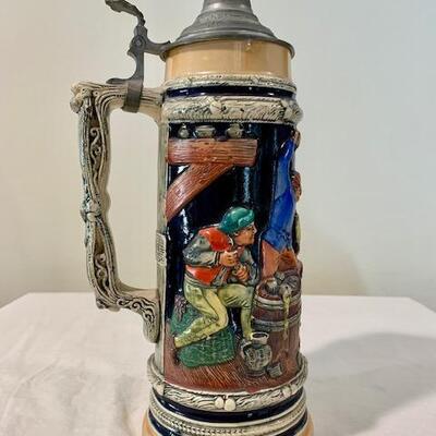 LOT 57 Lusterware 13" Beer Stein Bar Fight 