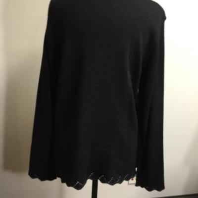 Vintage Jaclyn Smith Classic Black Beaded Turtleneck Sweater 100% acrylic