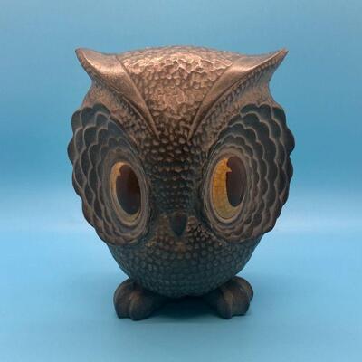 Retro 70s vintage ceramic owl, wise old owl w/ big eyes mod hippie spirit animal blast from past