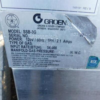 Commercial NSF Groen Model SSB-3G Gas Warmer Box (A)