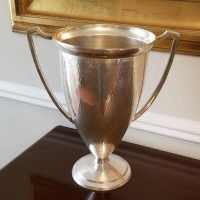 Lot #100  Nice Silverplate Loving Cup Vase