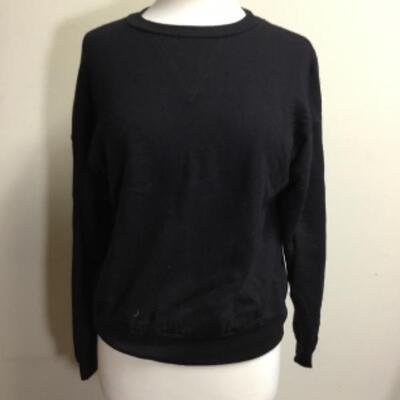 vintage black pullover crew sweater by California Filly, small or medium 