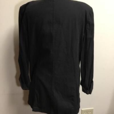 vintage Lizwear Black Jeans jacket big shoulders size 14 100% cotton