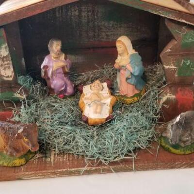 Lot #105  Vintage Creche/Manger Set