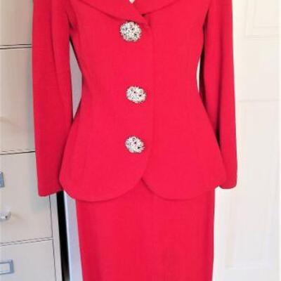 Lot #110  St. John's Knit - beautiful suit with rhinestone buttons