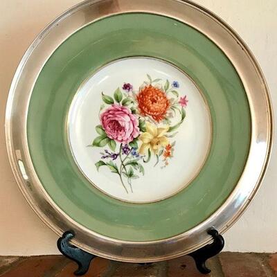 Royal Worcester Decorative Plate With Sterling Trim
